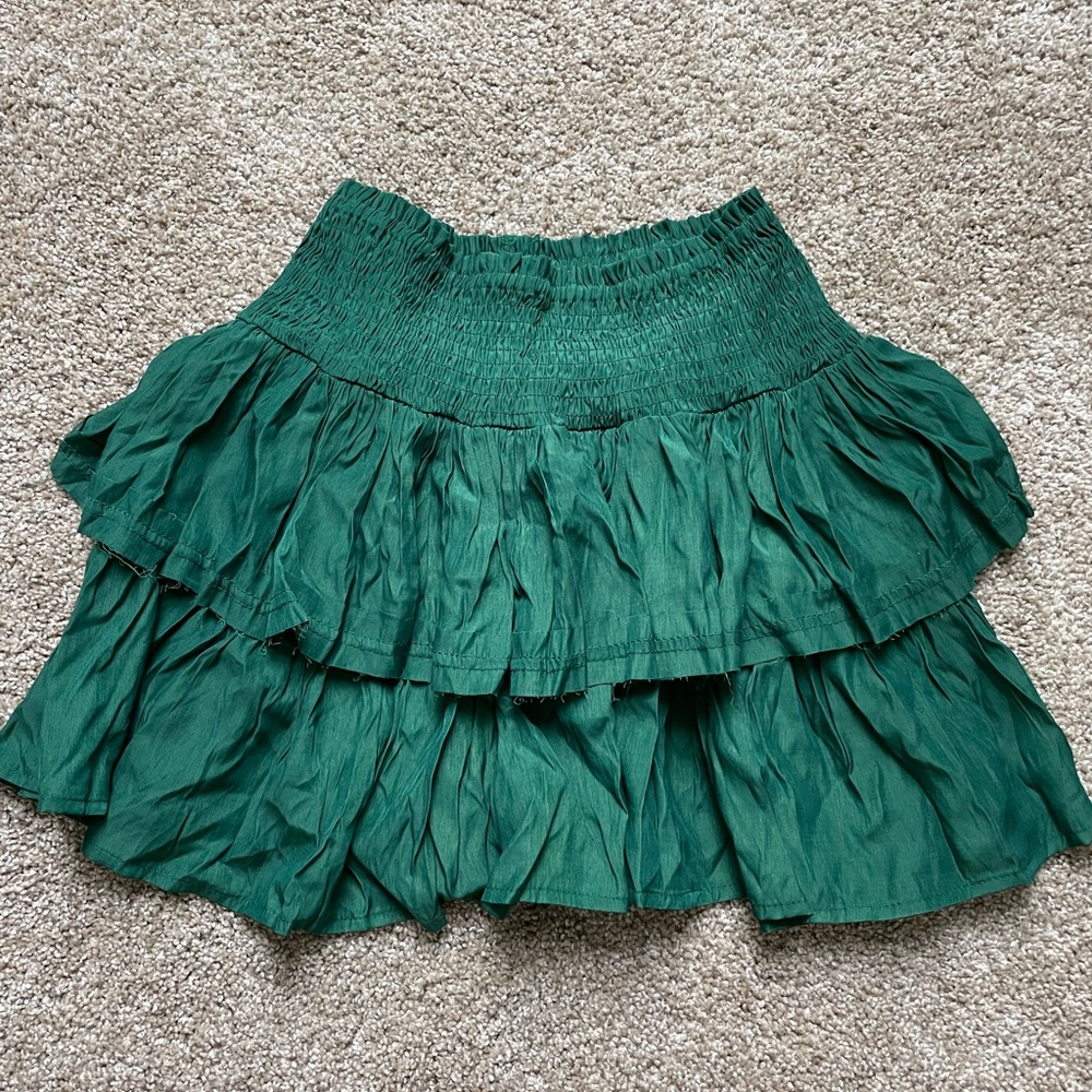 Green Ruffled Skirt